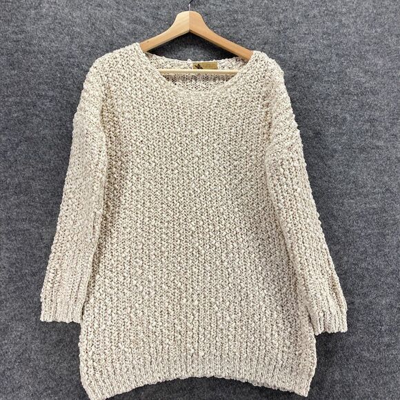 Katsumi Sweater Pullover Women S Small Beige Knit Long Sleeve Round Neck Casual - Picture 4 of 9